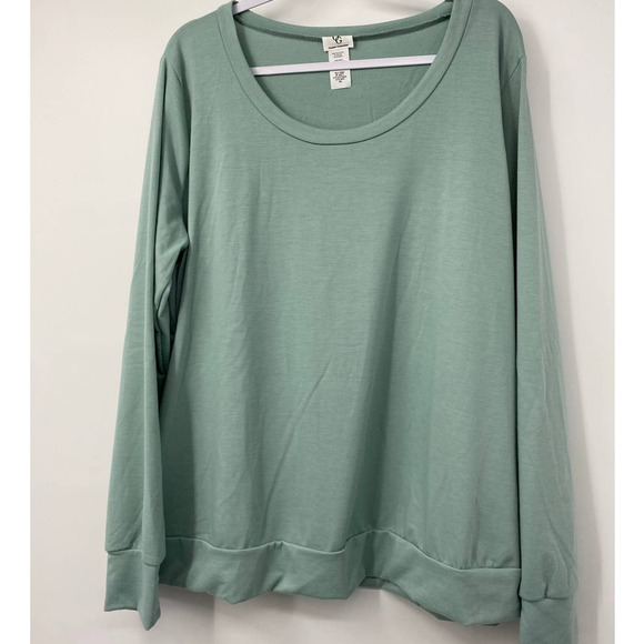Organic Generation Womens Teal Blue Green Long Sleeve Shirt Sweater Top NEW 2X - Picture 1 of 8